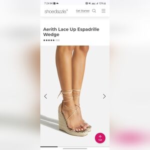 Brand New ShoeDazzle Aerith Lace-up Espadrille Wedges Size 7.5